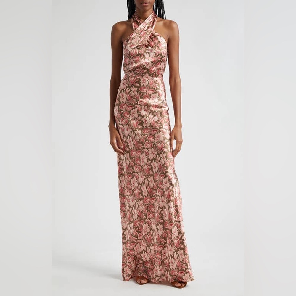 Veronica Beard Pink Floral Maxi Dress